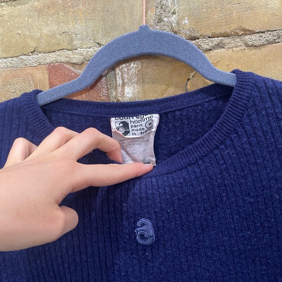 Vintage Courreges Homme Paris Knit Navy Sweater - Picture 3 of 5